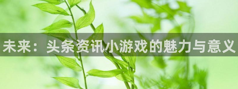 星欧娱乐登陆：未来：头条资讯小游戏的魅力与意义